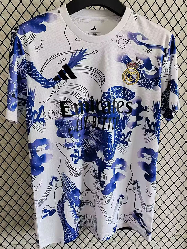 25/26 RMA LV JBlue Dragon Edition White  Fans Soccer Jersey