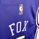 24/25 KINGS FOX #5 Purple Home Top Quality Hot Pressing  Retro NBA Jersey