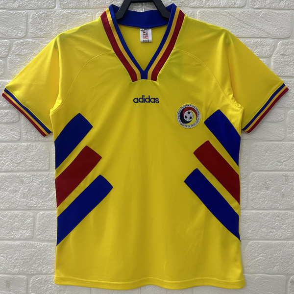 1994 Romania Yellow Retro Soccer Jersey