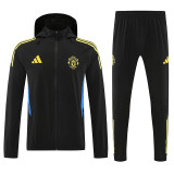 25/26 Man Utd Black Hooded Windbreaker Tracksuit