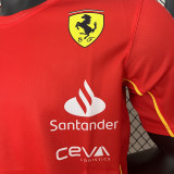 2024 F1 Formula One Ferrari Red Racing Suit (圆领、左肩带DX广告)