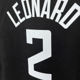 2025 T261 Clippers  LEONARD # 2  Pure Cotton  Black T-shirt