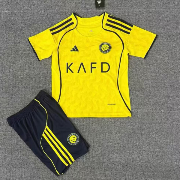 25/26  AL-Nassr Home Kids Soccer Jersey