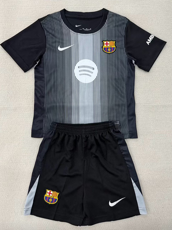 25/26 BAR Goalkeeper Black Kids Soccer Jersey