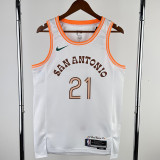 23/24 Sa Spurs DUNCAN #21 White City Edition Top Quality Hot Pressing NBA Jersey