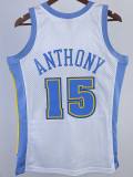 2003/2004 Nuggets ANTHONY #15 White Retro Top Quality Hot Pressing NBA Jersey