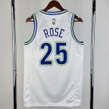 23/24 TIMBERWOLVES ROSE #25 White Top Quality Hot Pressing NBA Jersey (Retro Logo)