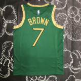 2020 CELTICS BROWN #7 City Edition Green Top Quality Hot Pressing NBA Jersey