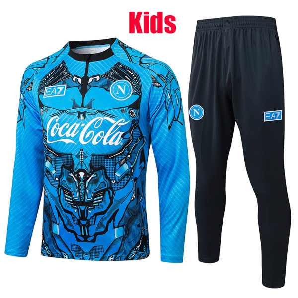 25/26 Napoli Blue Inkjet Kids Half Pull Tracksuit #E25152(童装\半拉链)