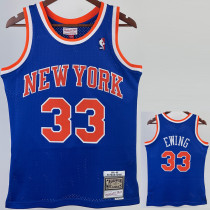 1991/92 KNICKS EWING #33 Blue Retro Top Quality Hot Pressing NBA Jersey
