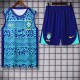 24/25  Brazil White Blue WaveTank top and shorts suit