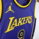 22/23 LAKERS BROWNIES # 9 Purple Flying Man Top Quality Hot Pressing NBA Jersey(飞人圆领)