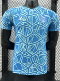 24/25 Algeria Blue Check Player Version Soccer Jersey