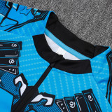25/26 Napoli Blue Inkjet Kids Half Pull Tracksuit #E25152(童装\半拉链)