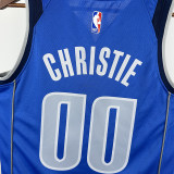 Dallas Mavericks CHRISTIE #00 Blue Top Quality Hot Pressing NBA Jersey