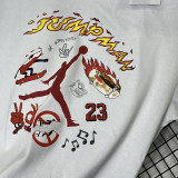 2025 T267 Jordan Fire New Edition  Pure Cotton  White T-shirt