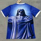 25/26 Brazil Christ Statue Special Edition Blue Fans Soccer Jersey