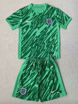 24/25 Italy Green Goalkeeper Kids Soccer Jersey