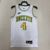 22/23 ROCKETS GREEN #4 White Top Quality Hot Pressing NBA Jersey (Retro Logo)