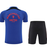 25/26 Man Utd Retro Blue Training Shorts Suit