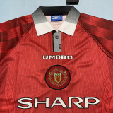 1996/1997 Man Utd Home Long Sleeve Retro Soccer Jersey