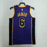 22/23 LAKERS JAMES #6 Purple Top Quality Hot Pressing NBA Jersey (Trapeze Edition)