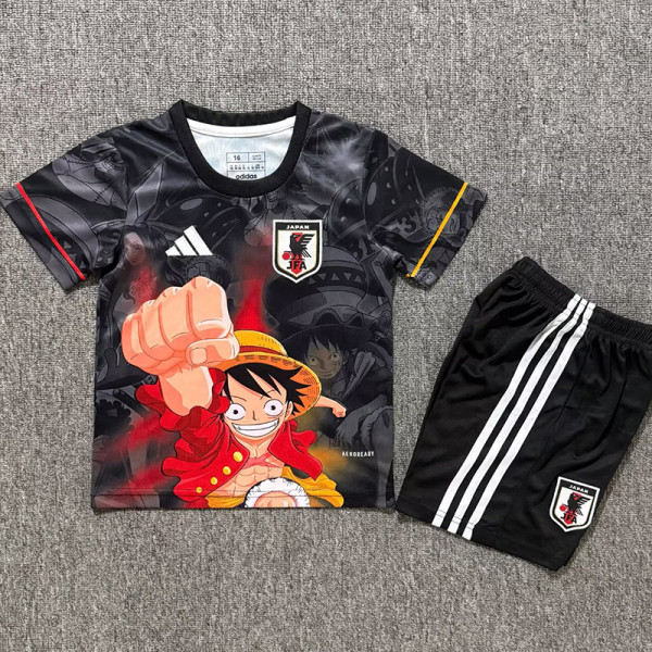 25/26 Japan Hat Brother Black Kids  Soccer Jersey