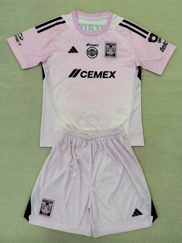 25/26 Tigres UANL Goalkeeper  Pink Kids Soccer Jersey