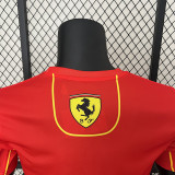 2024 F1 Formula One Ferrari #55 Red Racing Suit (圆领、55号、左肩带DX广告)