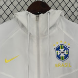 2024  Brazil white one sided hooded  Windbreaker （单面带帽风衣）