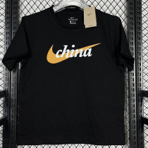 2025 T248 China Black  Pure Cotton  Blue T-shirt