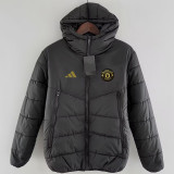 24/25  Man Utd Black Hooded Cotton Coat(Gold Labell) 连帽棉衣(金标）