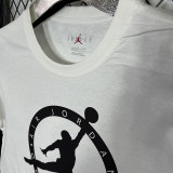 2025 T244 Flying Man Co branded Edition White  Pure Cotton  Blue T-shirt