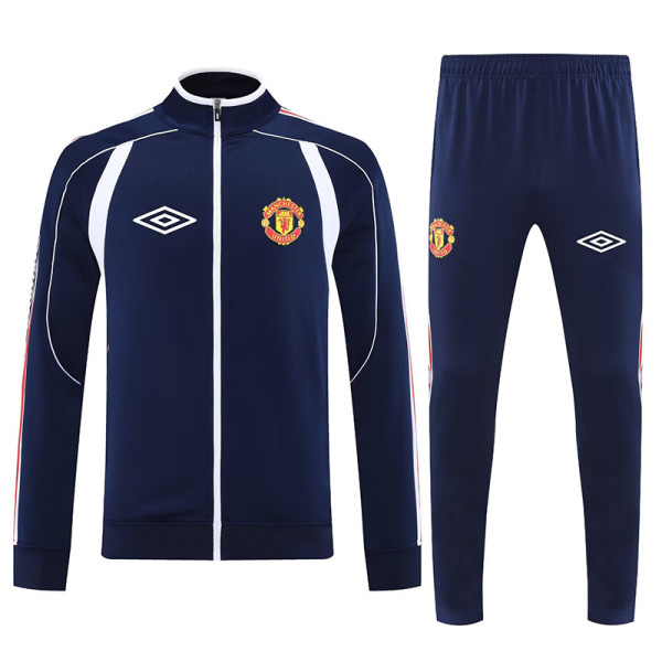25/26  Man Utd Royal Blue  Jacket Tracksuit（宝蓝白色拉链）