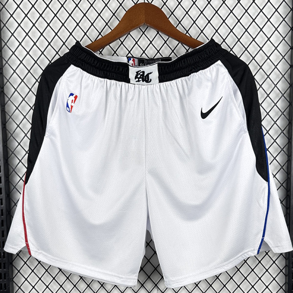 Clippers White Latin Top NBA Pants