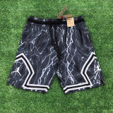 25/26 Flying Man Casual NBA Edition Lightning Crack Dark Grey shorts#J2418