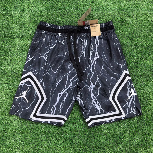 25/26 Flying Man Casual NBA Edition Lightning Crack Dark Grey shorts#J2418