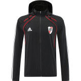 25/26 River Plate Black Hooded Jacket Tracksuit