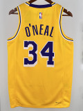 22/23 LAKERS O'NEAL  #34 Yellow Circle Neck  Top Quality Hot Pressing NBA Jersey（圆领）