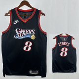 25/26 76ERS GEORGE #8 Black Top Quality Hot Pressing Retro NBA Jersey