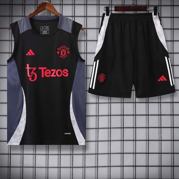 24/25 Man Utd BlackTank top and shorts suit