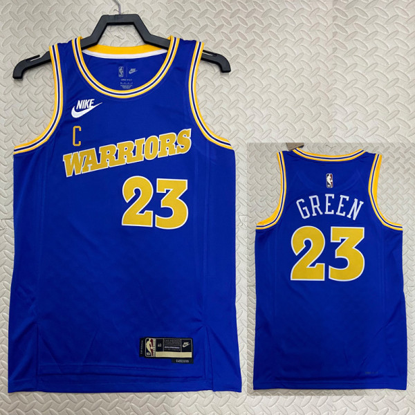 22/23 WARRIORS GREEN #23 Blue Top Quality Hot Pressing NBA Jersey (Retro Logo)
