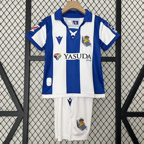 24/25  Real Sociedad Home Kids Soccer Jersey