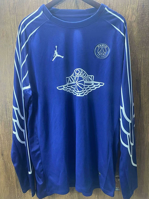 24/25 PSG Special Edition Blue  Long Sleeve Fans Soccer Jersey