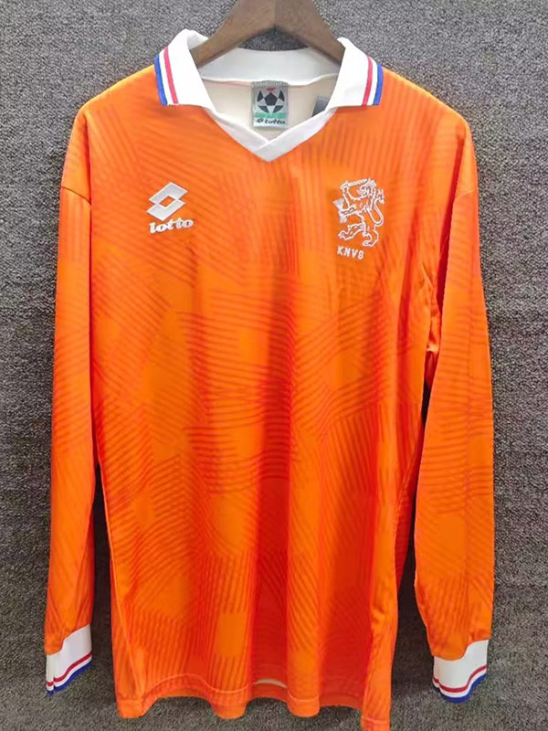 1991/1992 Netherlands Home Long Sleeve Retro Soccer Jersey