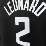 2025 T261 Clippers  LEONARD #12 NK Black  Pure Cotton  Blue T-shirt