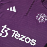 25/26 Man Utd Purple Half Pull Tracksuit胸前广告  (半拉链)