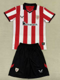 25/26  Bilbao Home  Kids  Soccer Jersey