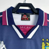1997/1998 Man City Away Long Sleeve Retro Soccer Jersey