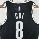 22/23 Nets CUI YONGXI #8 Black Top Quality Hot Pressing NBA Jersey